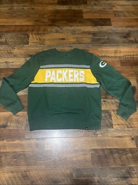 47' Brand Vintage Sz XL Green Bay Packers Green Gold Crewneck Sweatshirt